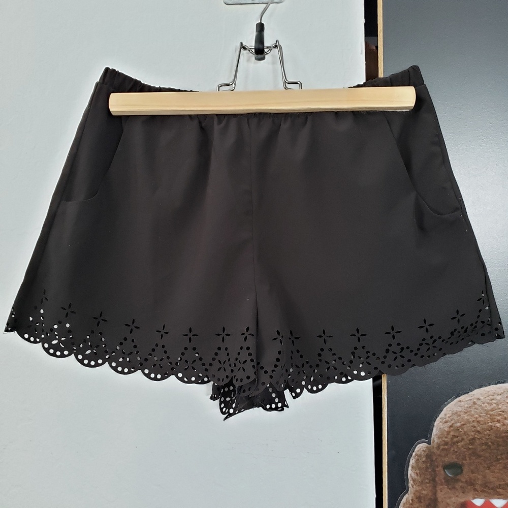 Forever 21 Black eyelet Cutout Shorts